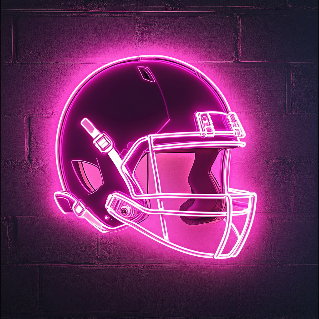 Football Helmet - Pink Neon Sign, 24 Inches