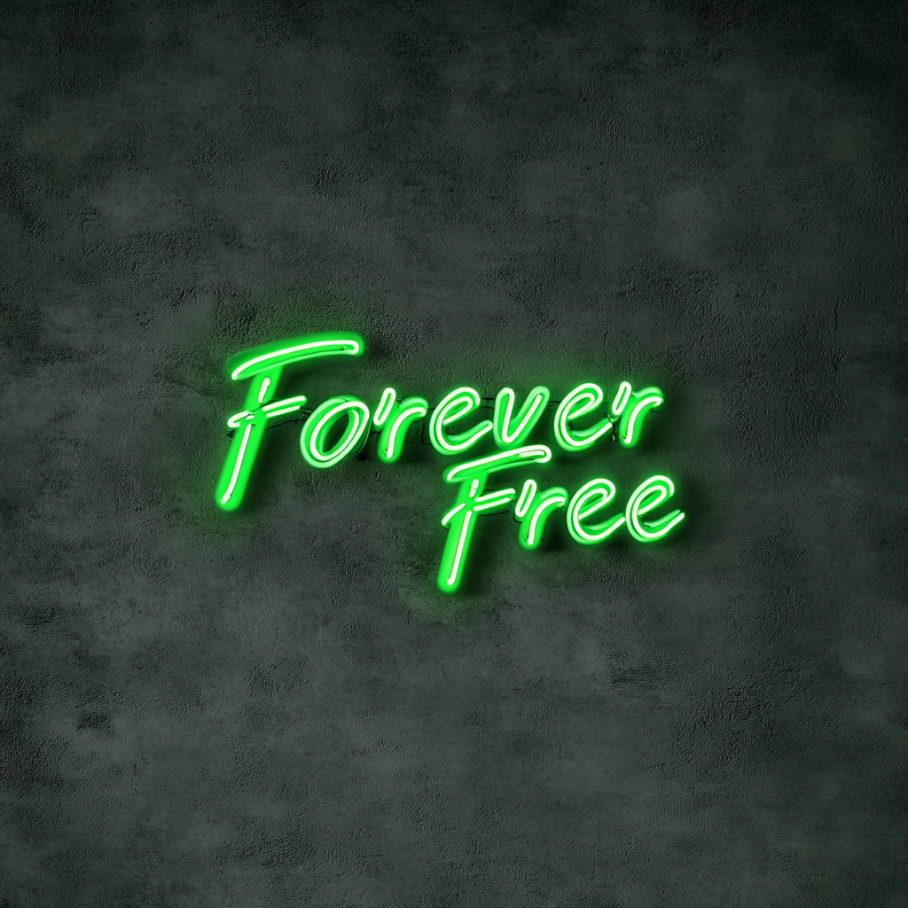 Forever Free - Green Neon Sign, 24 Inches
