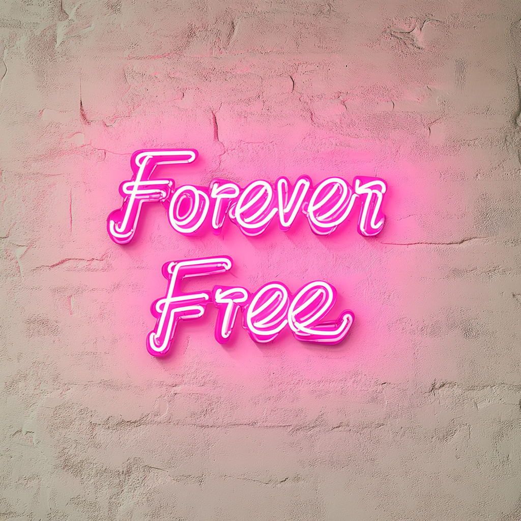 Forever Free - Pink Neon Sign, 18 Inches