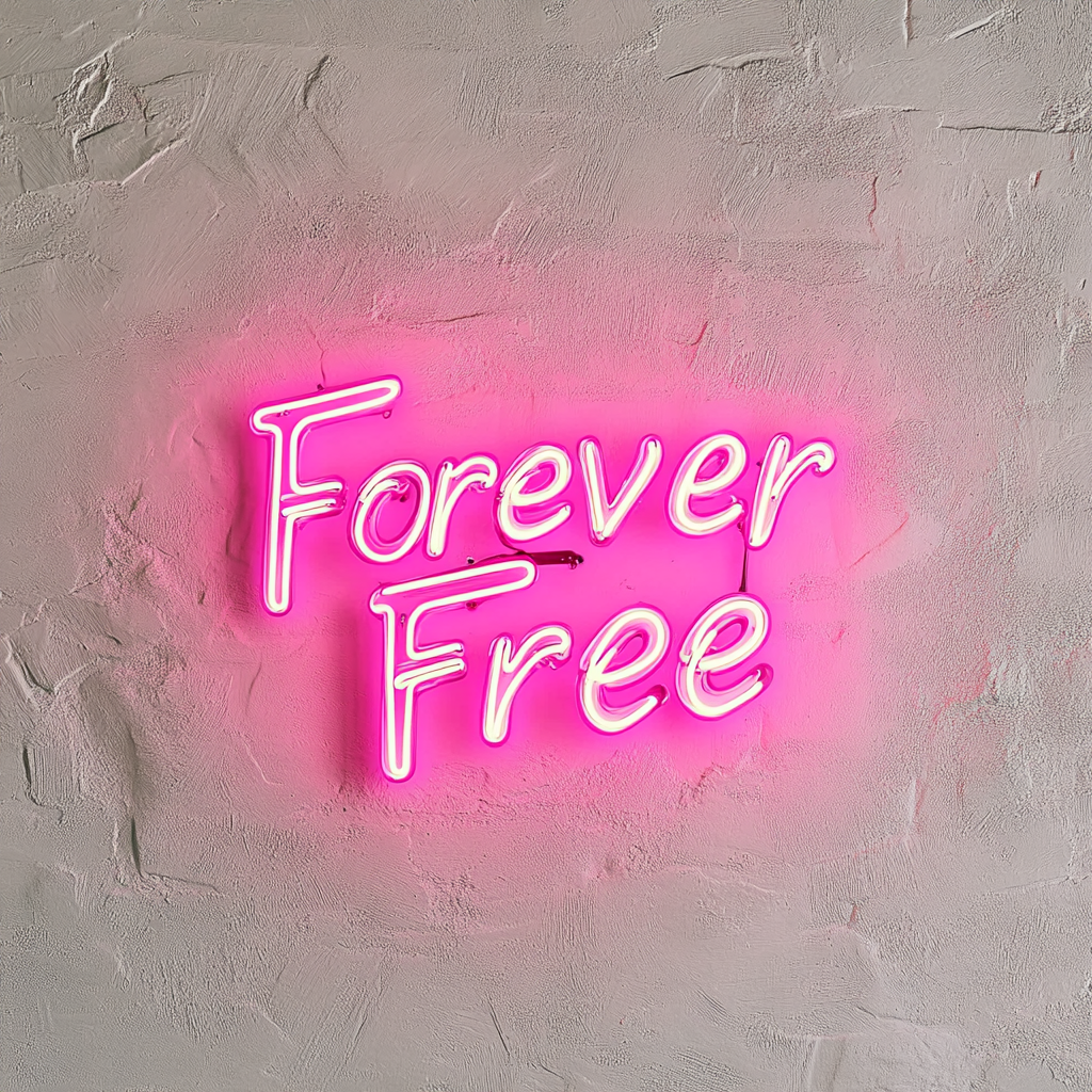 Forever Free - Pink Neon Sign, 24 Inches