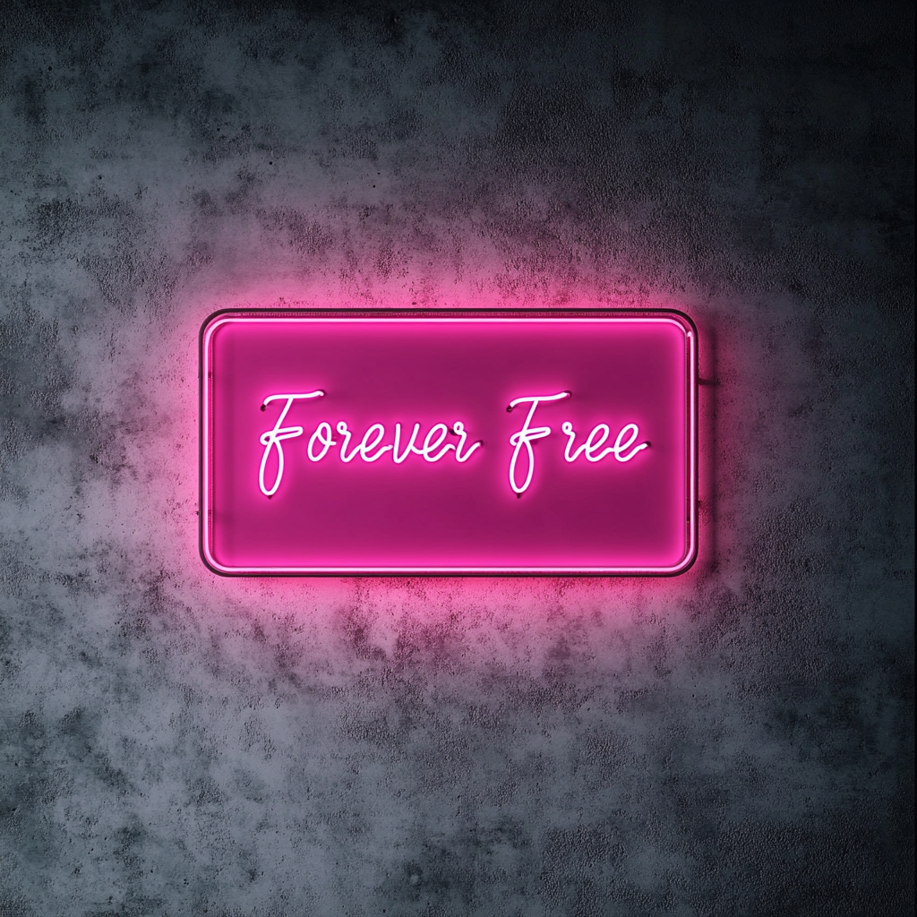 Forever Free - Pink Neon Sign, 18 Inches