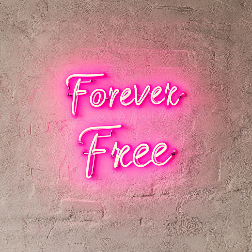 Forever Free - Pink Neon Sign, 24 Inches