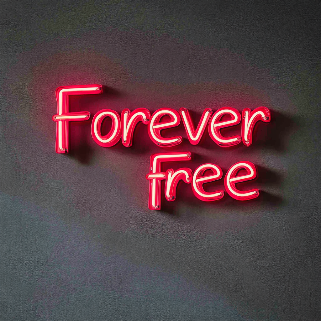 Forever Free - Red Neon Sign, 18 Inches