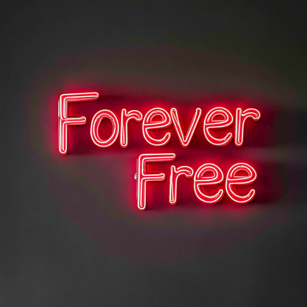 Forever Free - Red Neon Sign, 24 Inches