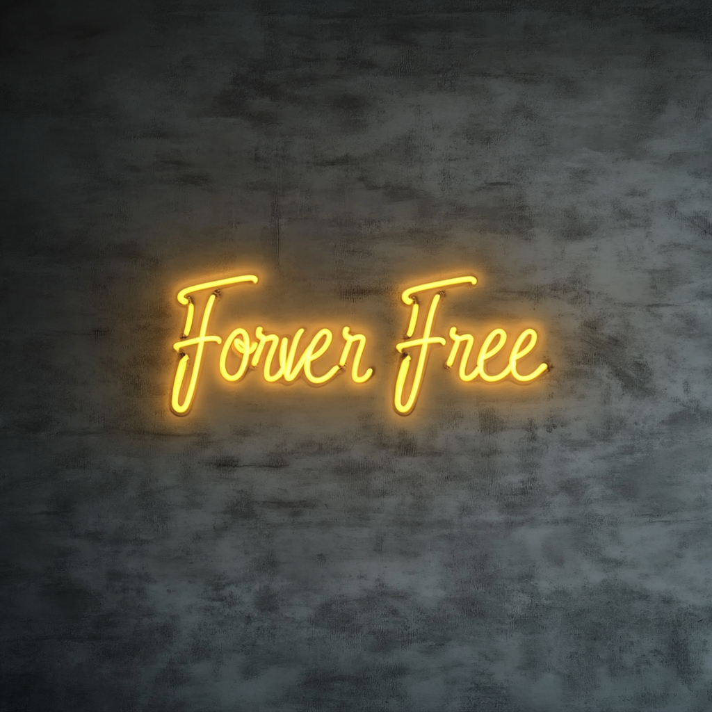 Forever Free - Yellow Neon Sign, 24 Inches