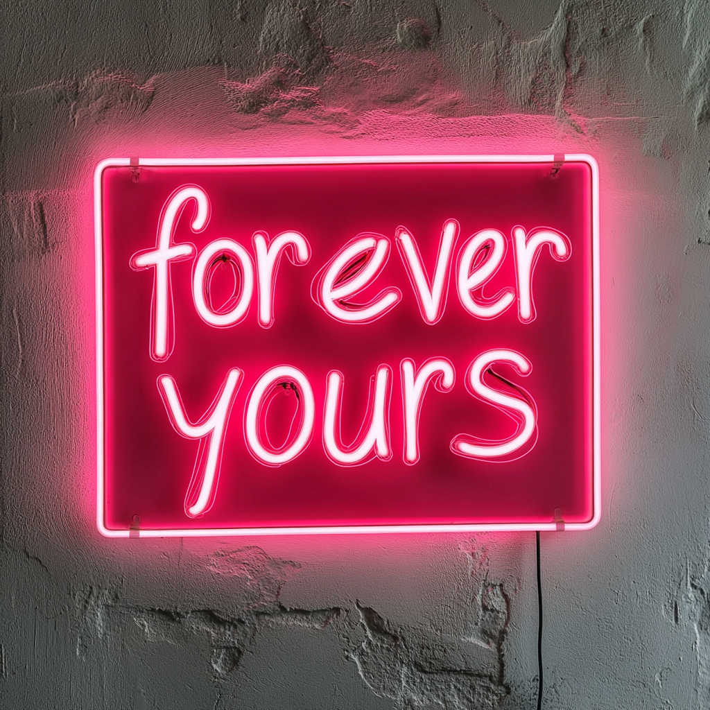 Forever Yours - Pink Neon Sign, 18 Inches