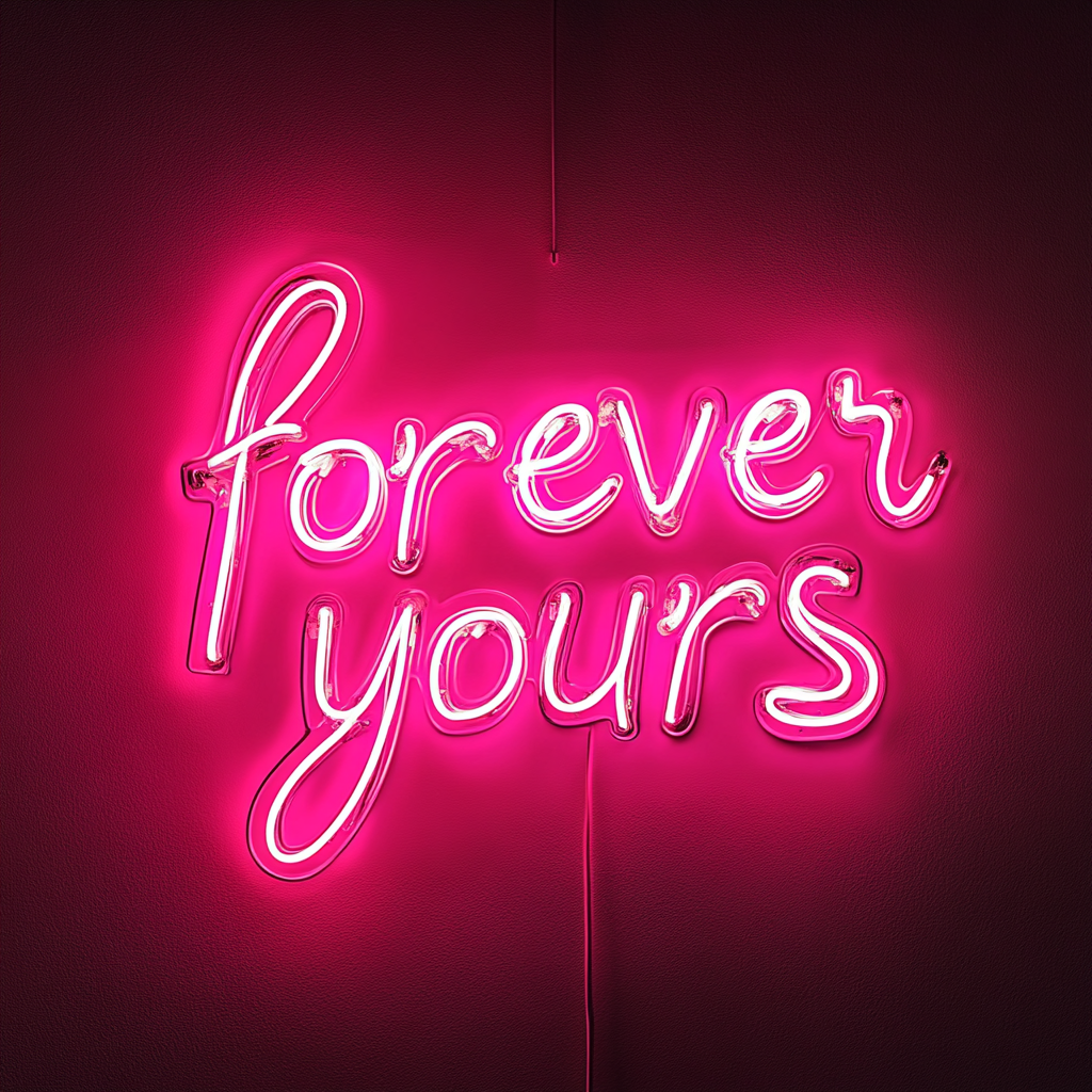 Forever Yours - Pink Neon Sign, 18 Inches