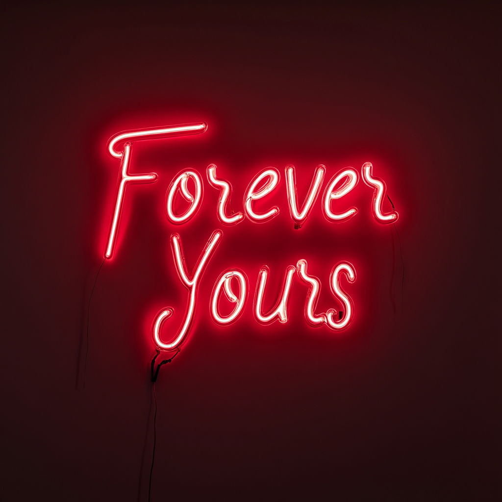 Forever Yours - Red Neon Sign, 18 Inches