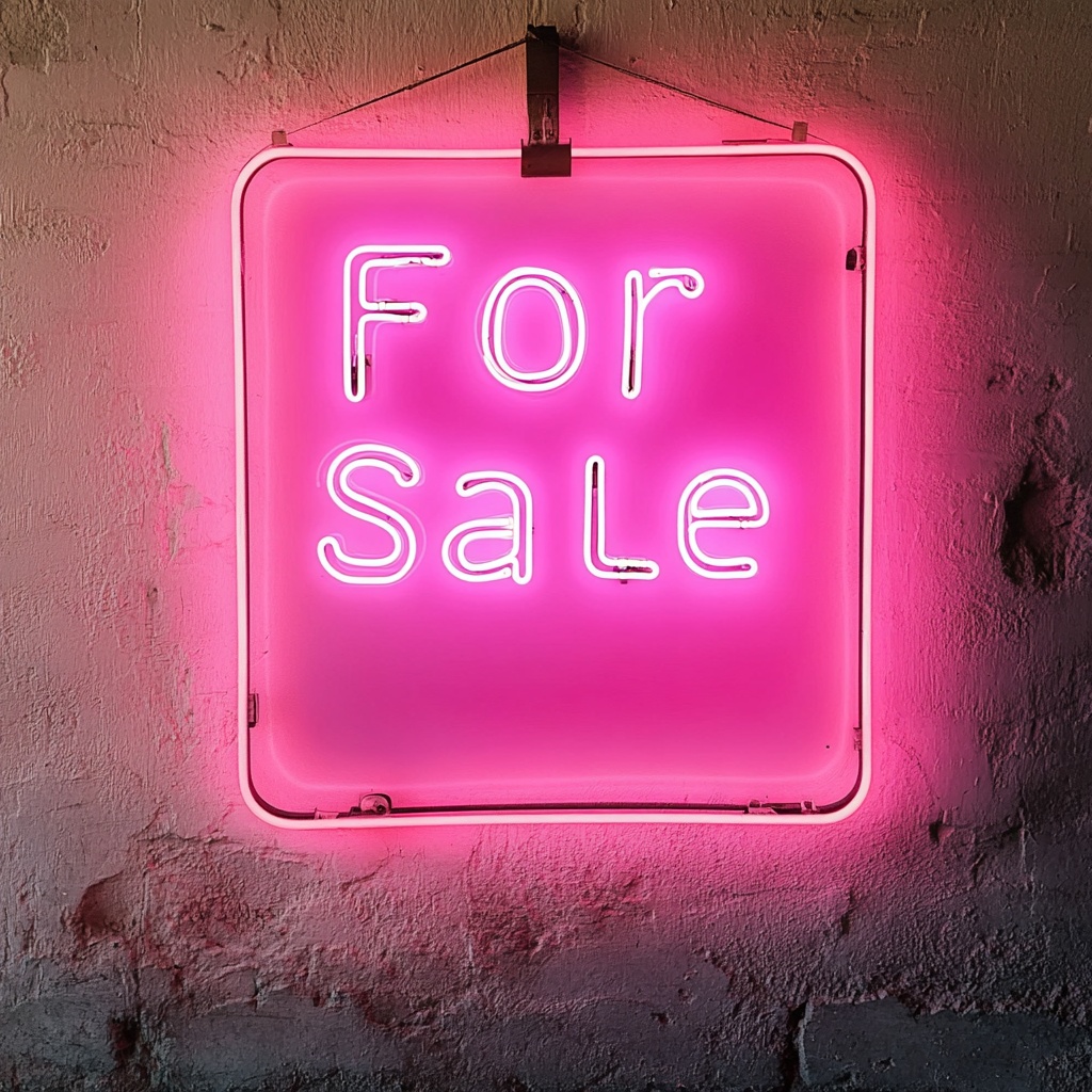 For Sale - Pink Neon Sign, 24 Inches