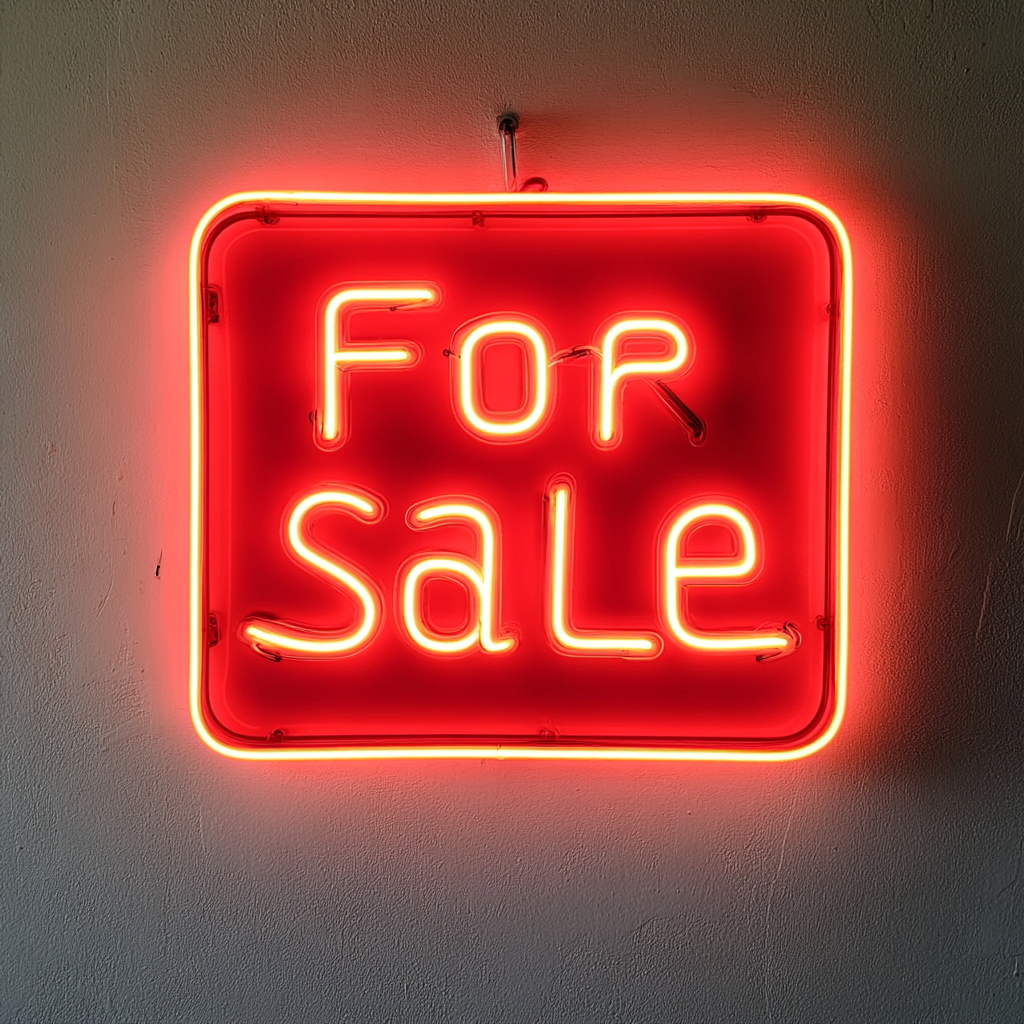For Sale - Red Neon Sign, 18 Inches