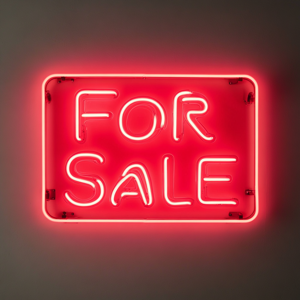 For Sale - Red Neon Sign, 18 Inches