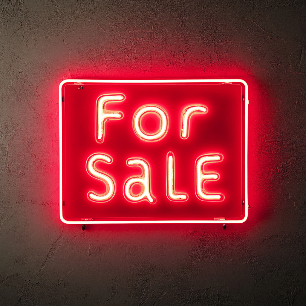 For Sale - Red Neon Sign, 18 Inches