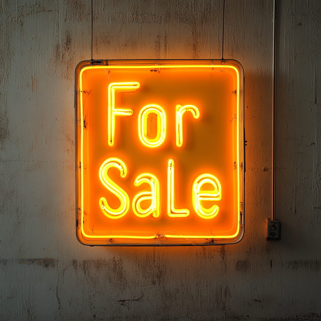 For Sale - Yellow Neon Sign, 18 Inches