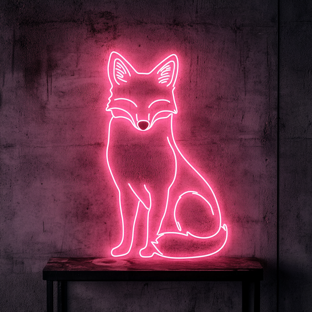 Fox - Pink Neon Sign, 24 Inches