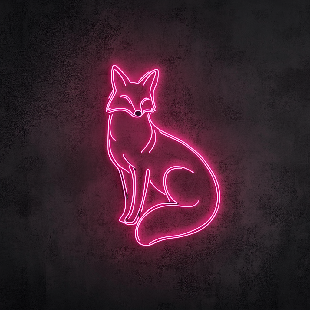 Fox - Pink Neon Sign, 18 Inches