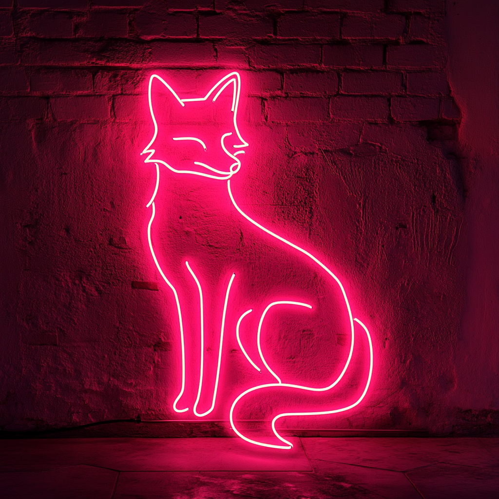 Fox - Pink Neon Sign, 18 Inches