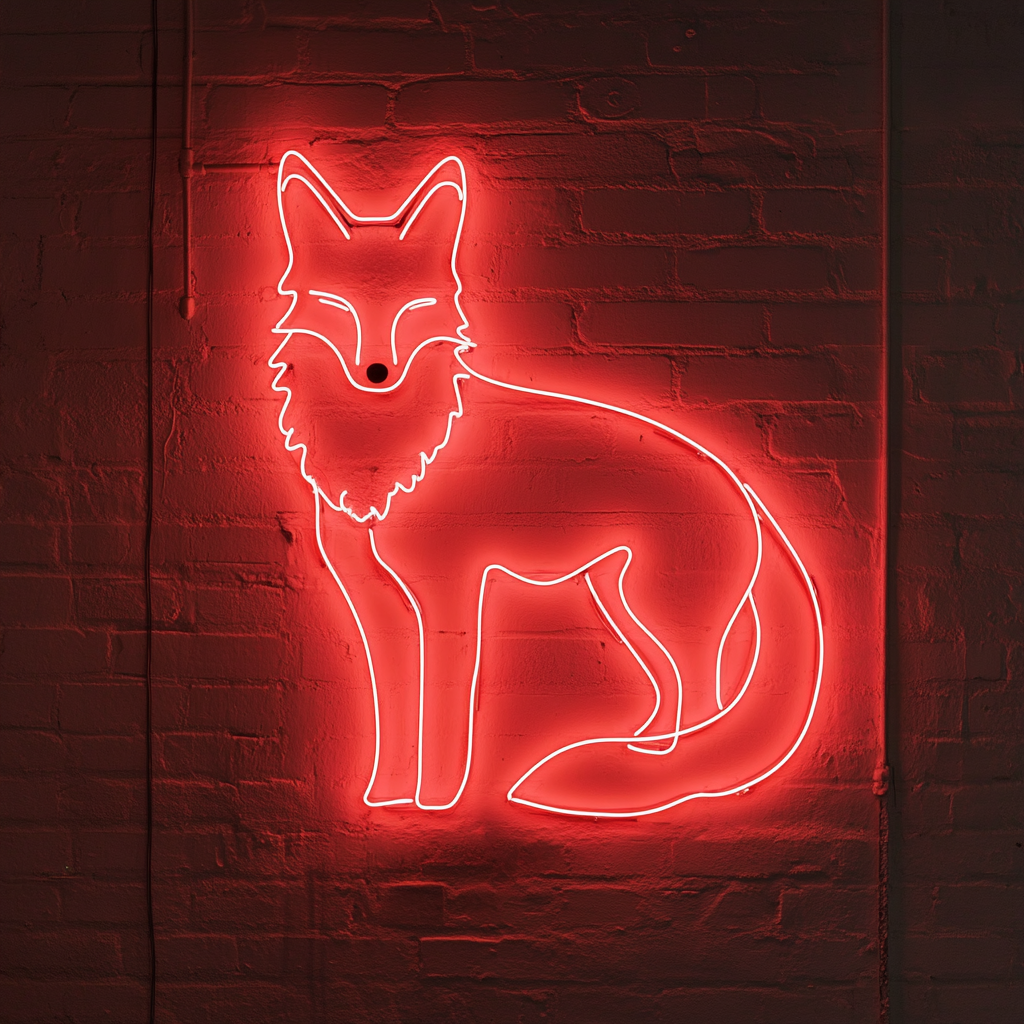 Fox - Red Neon Sign, 24 Inches