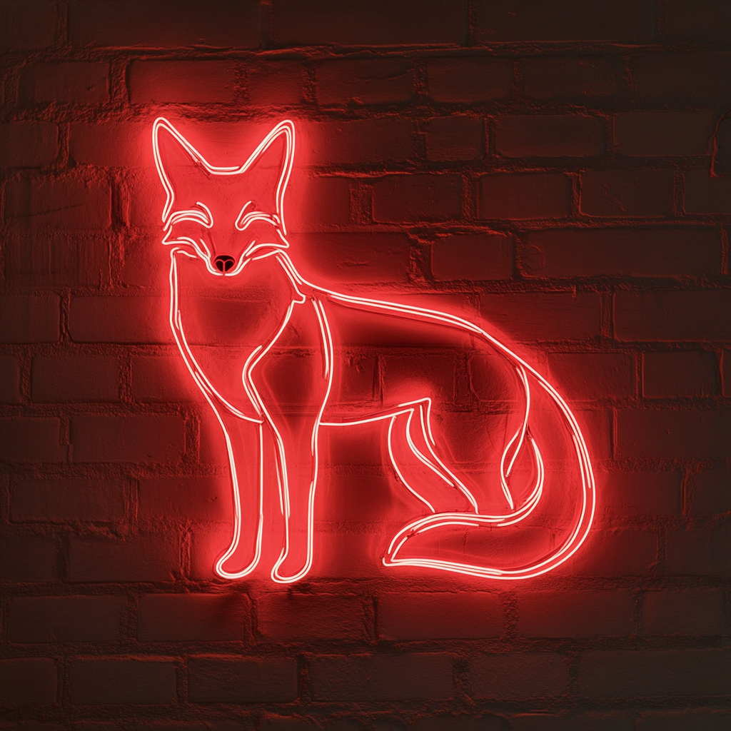 Fox - Red Neon Sign, 24 Inches