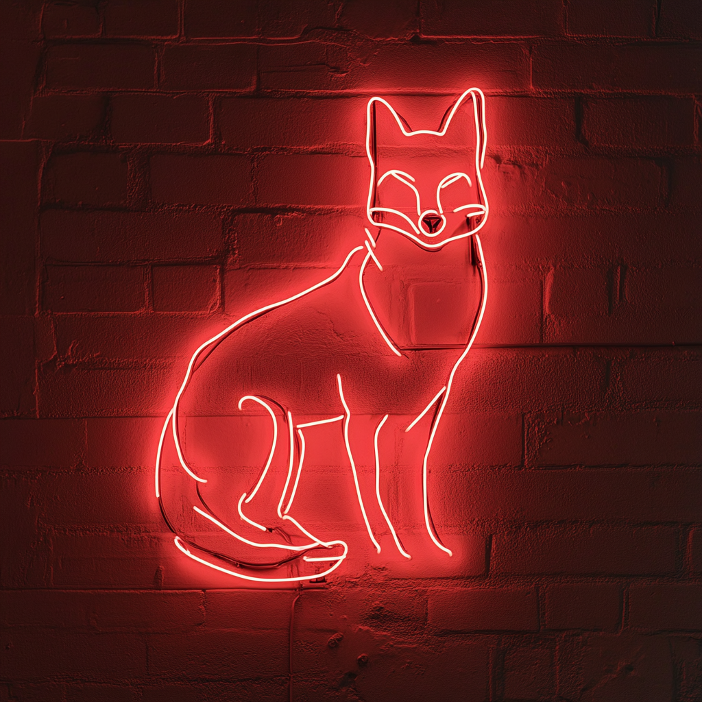 Fox - Red Neon Sign, 24 Inches