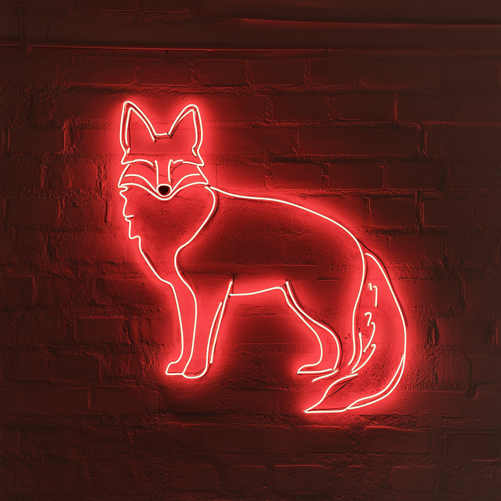 Fox - Red Neon Sign, 18 Inches