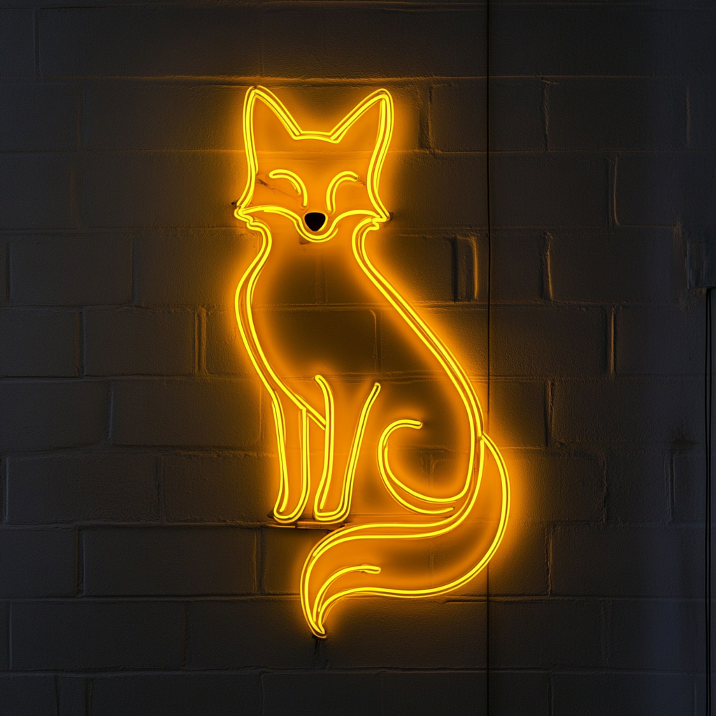 Fox - Yellow Neon Sign, 24 Inches