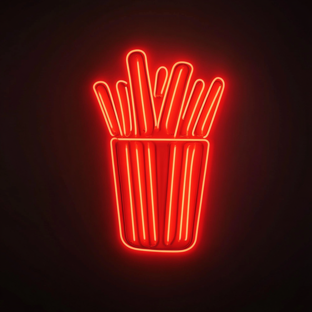 French Fries - Red Neon Sign, 24 Inches
