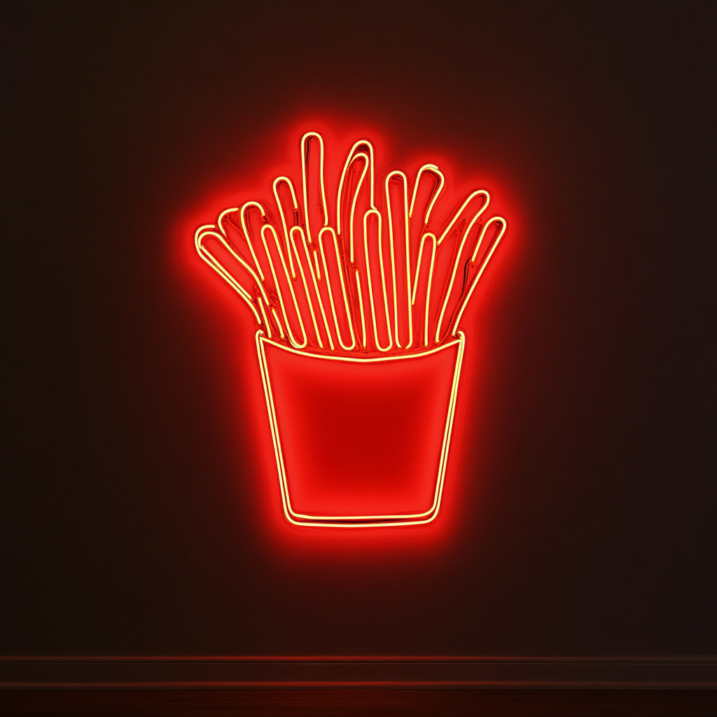 French Fries - Red Neon Sign, 18 Inches
