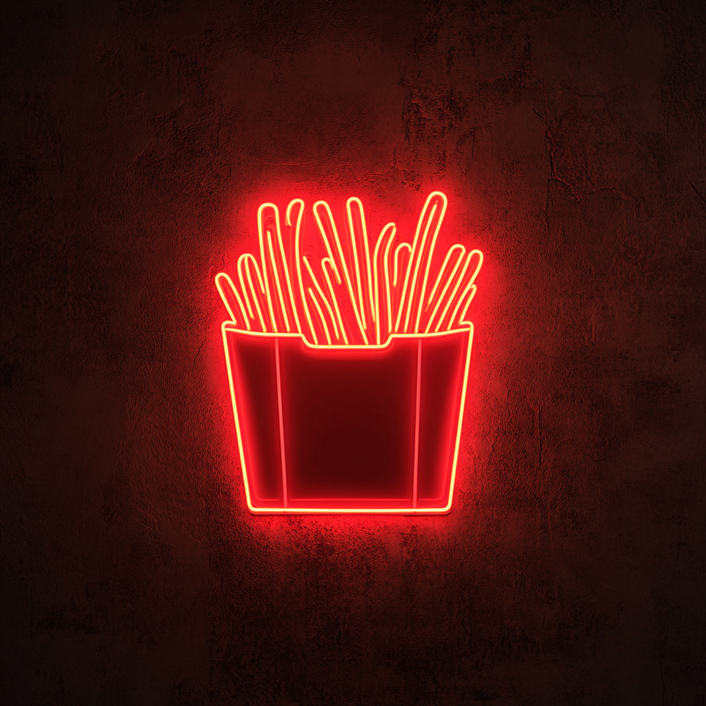 French Fries in Box - Red Neon Sign, 24 Inches
