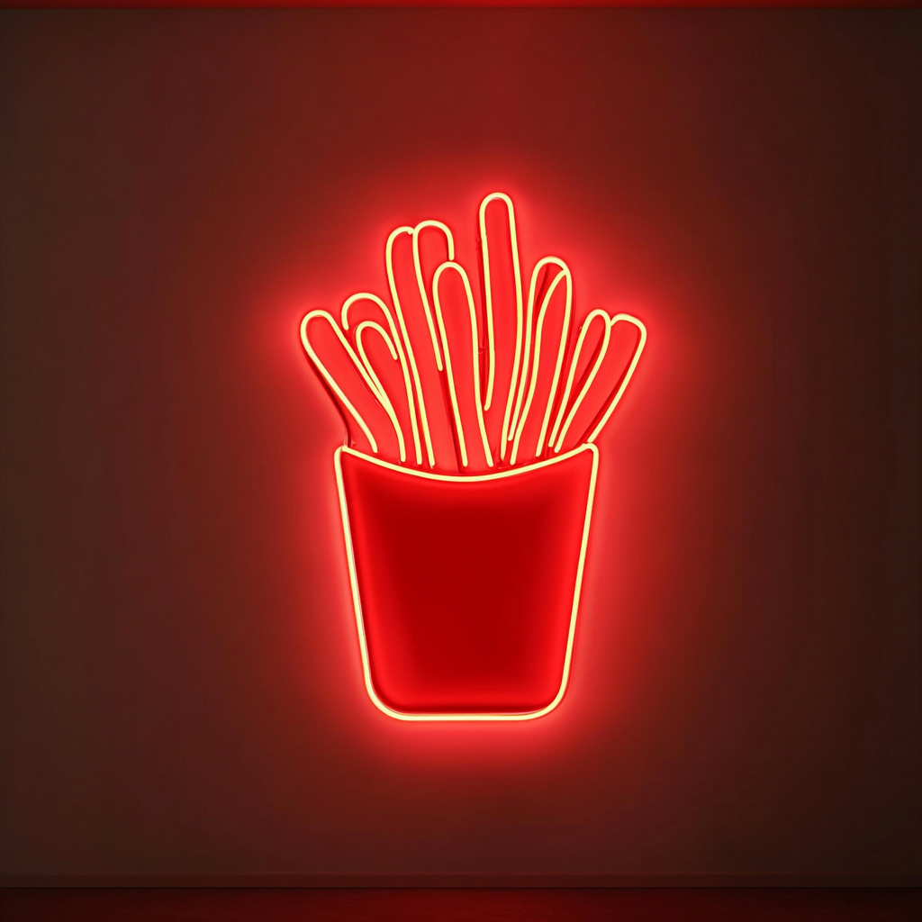 French Fries with Ketchup - Red Neon Sign, 24 Inches