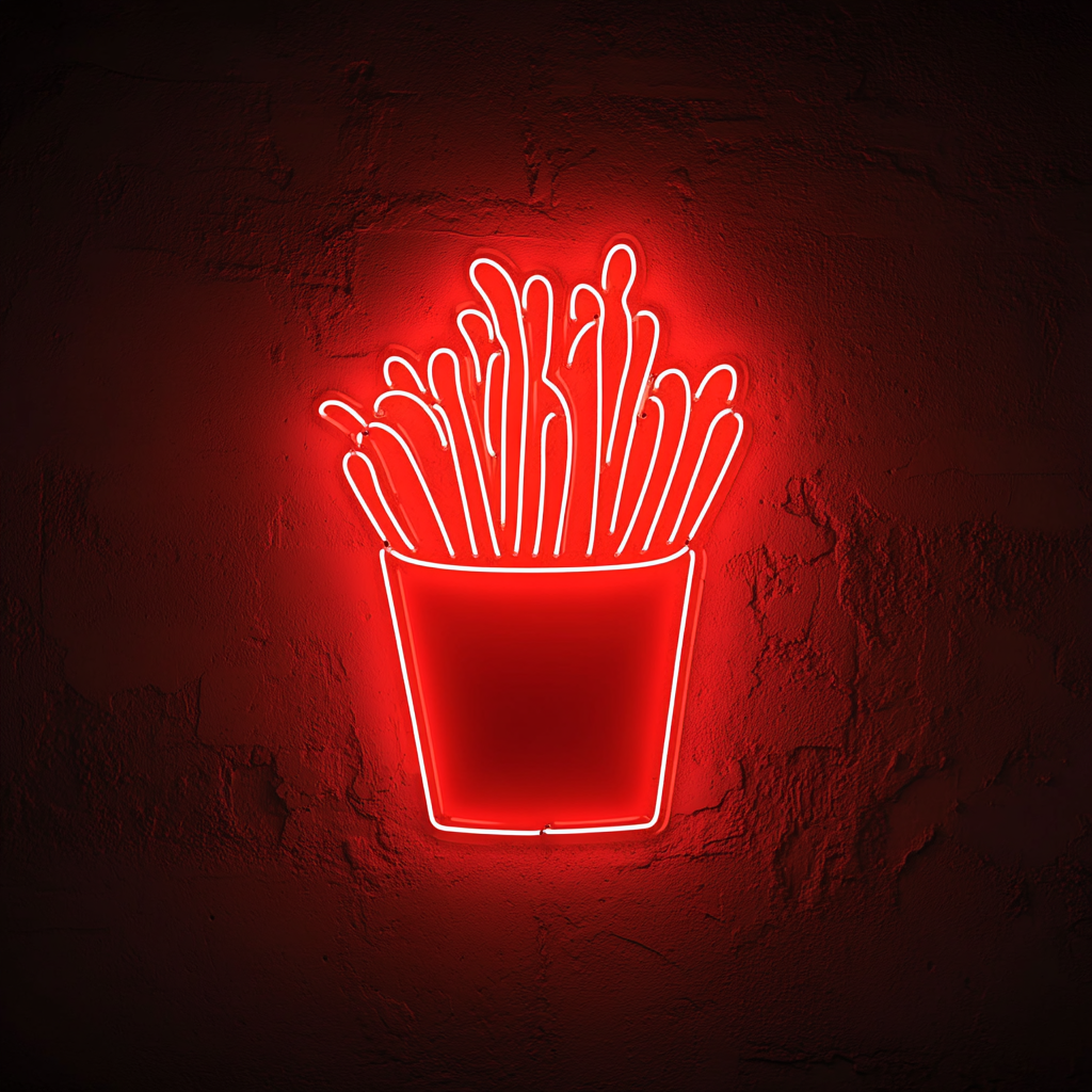 French Fries with Ketchup - Red Neon Sign, 18 Inches