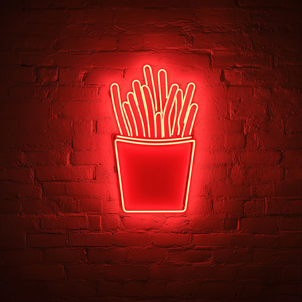 French Fries with Ketchup - Red Neon Sign, 24 Inches