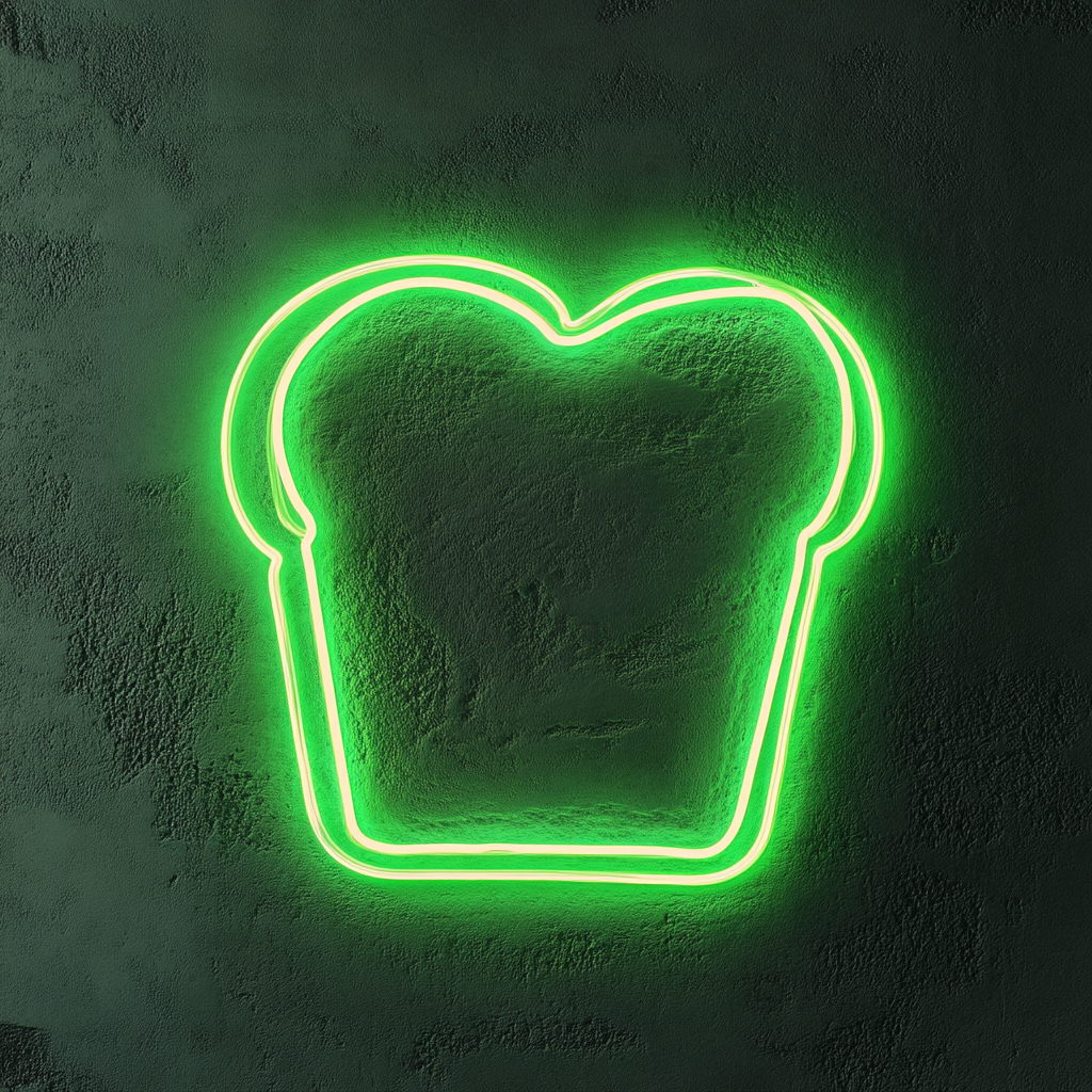 Fresh Baked Bread - Green Neon Sign, 24 Inches