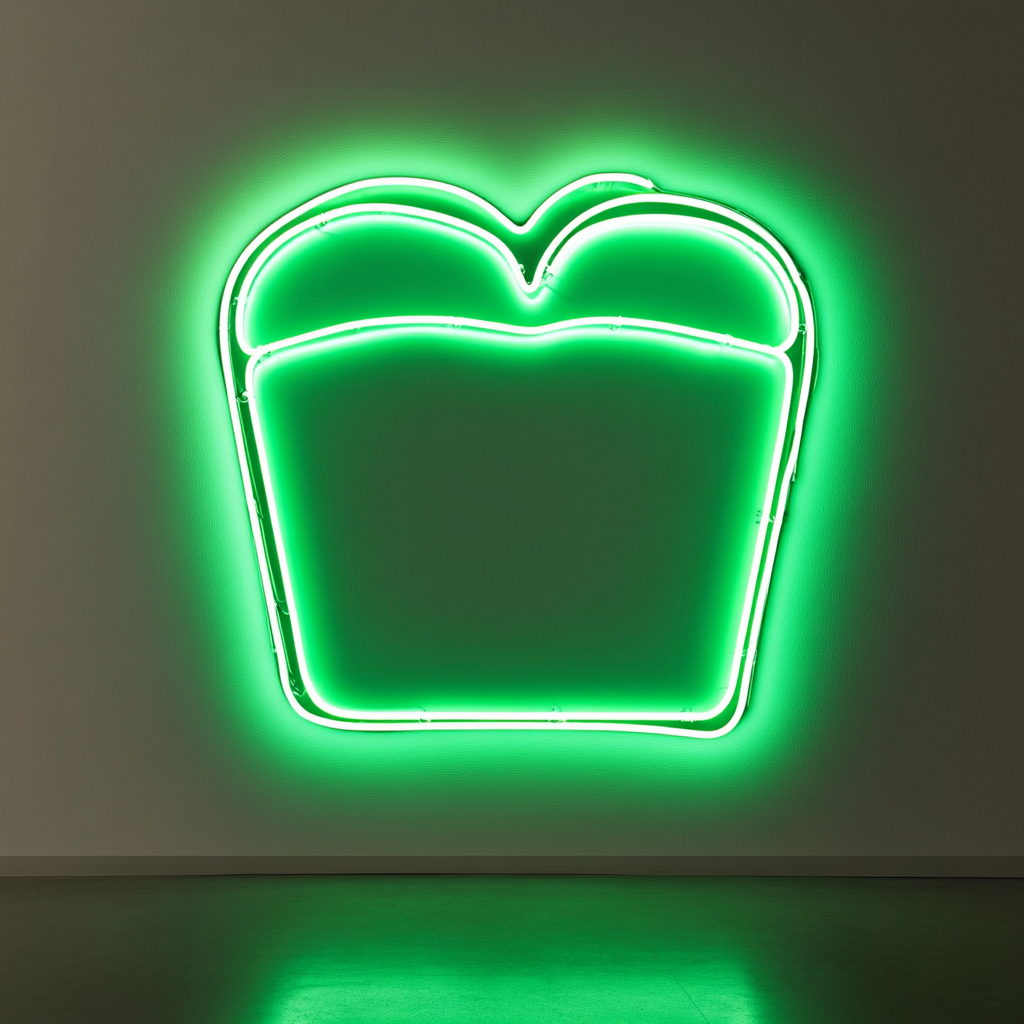 Fresh Baked Bread - Green Neon Sign, 24 Inches
