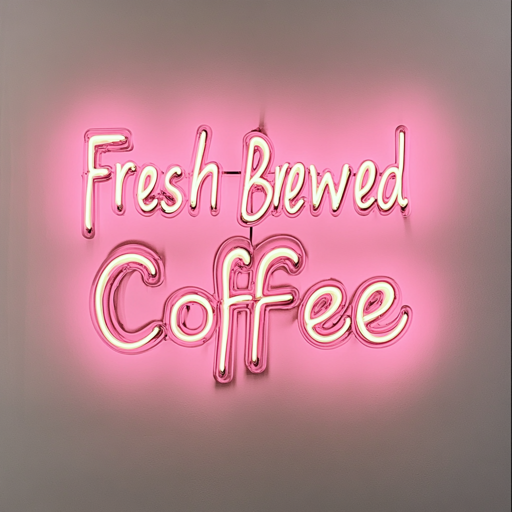 Fresh Brewed Coffee - Pink Neon Sign, 24 Inches