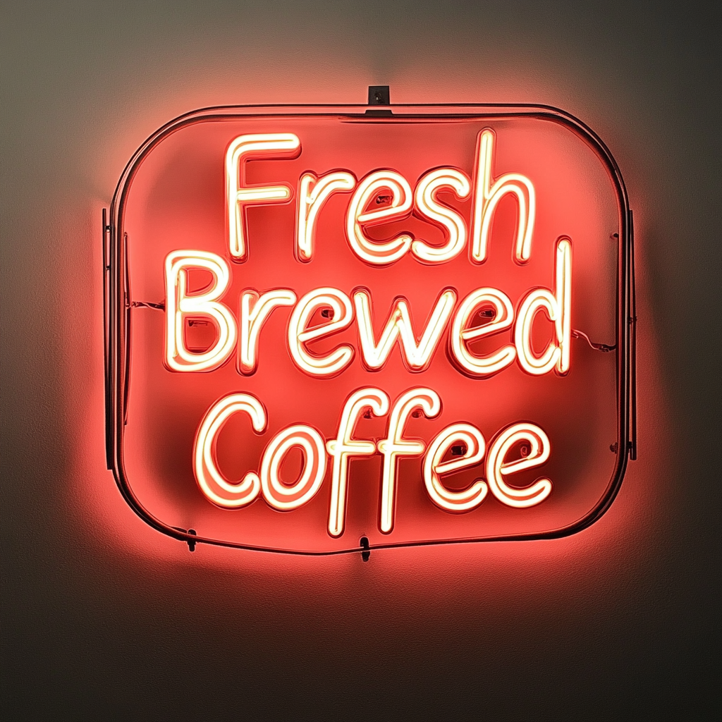 Fresh Brewed Coffee - Red Neon Sign, 24 Inches