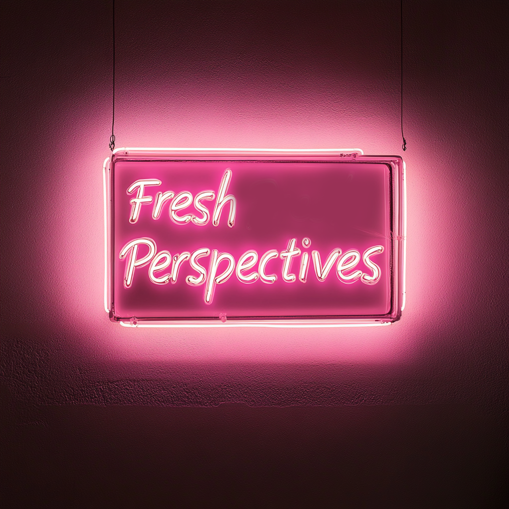 "Fresh Perspectives" - Pink Neon Sign, 24 Inches