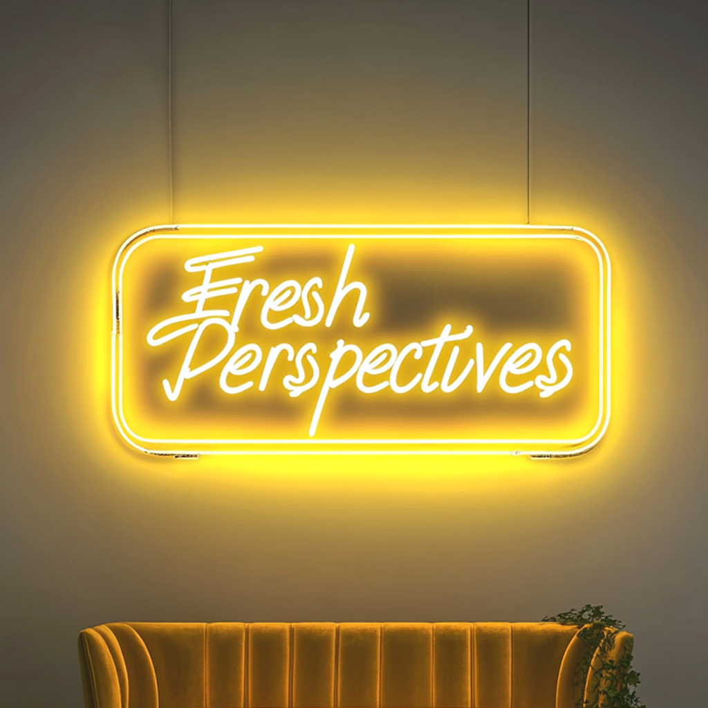"Fresh Perspectives" - Yellow Neon Sign, 24 Inches