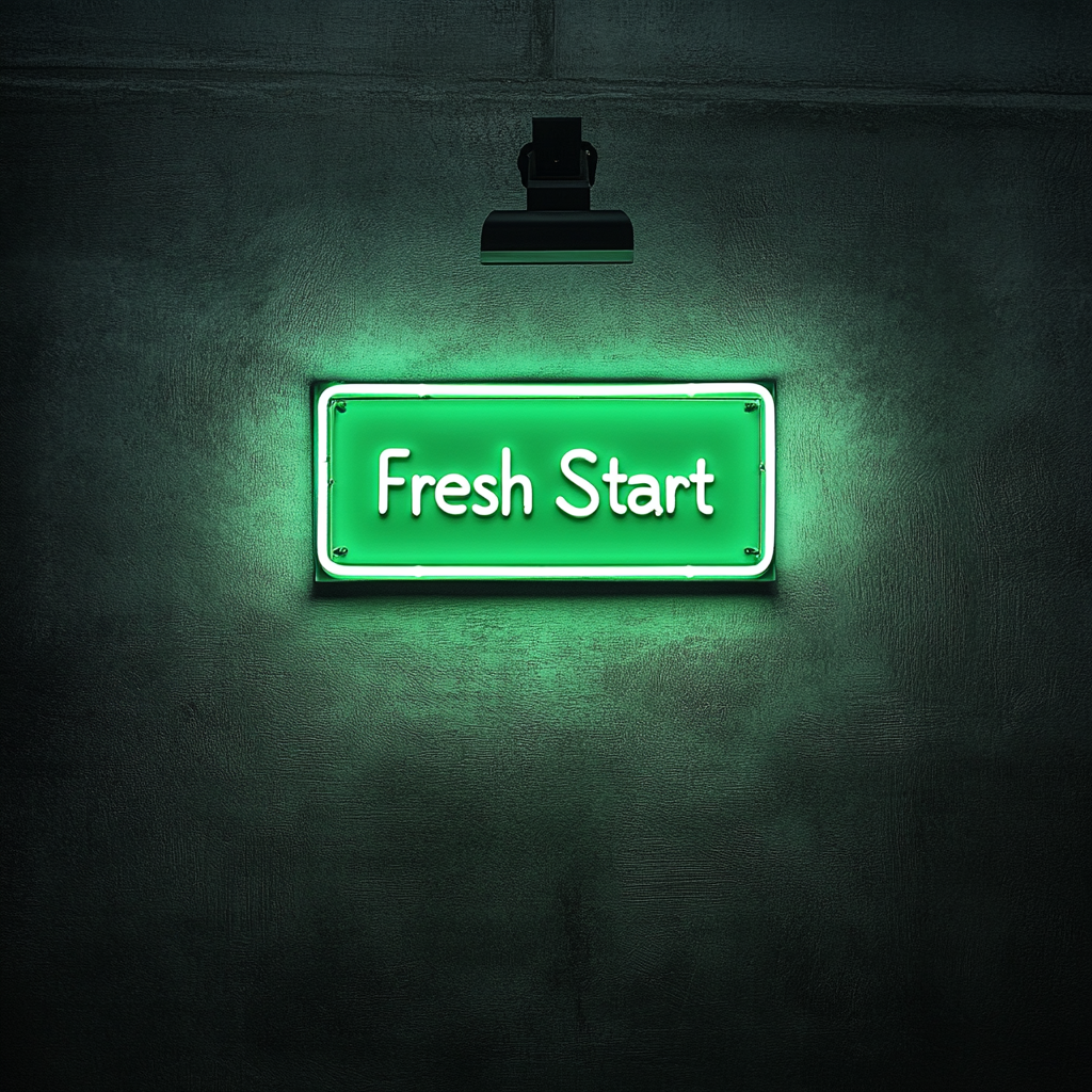 "Fresh Start" - Green Neon Sign, 24 Inches