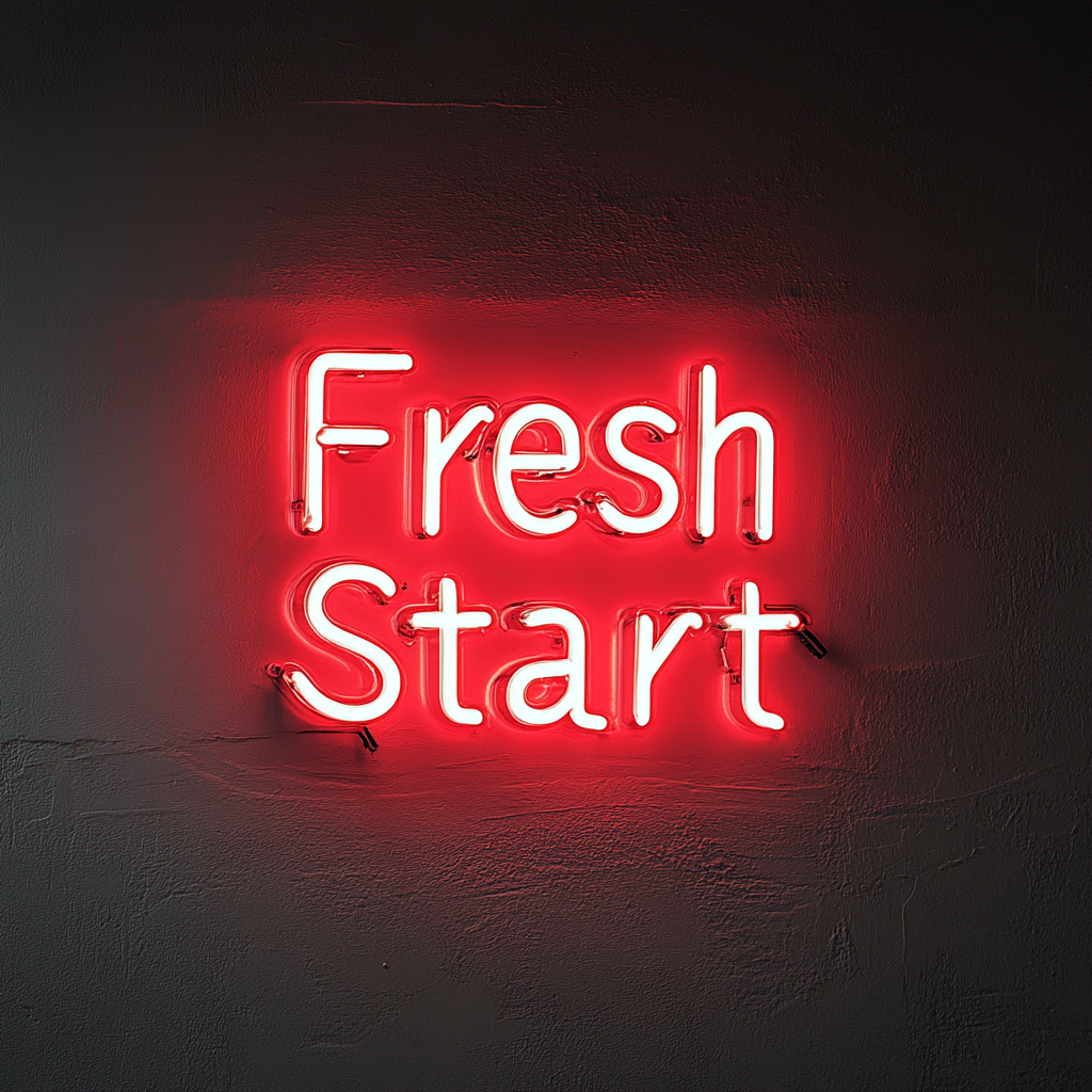 "Fresh Start" - Red Neon Sign, 24 Inches