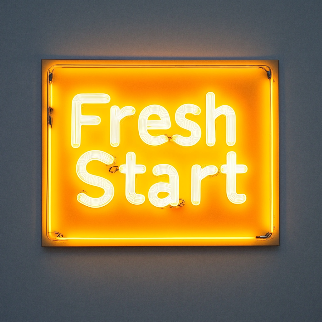 "Fresh Start" - Yellow Neon Sign, 24 Inches