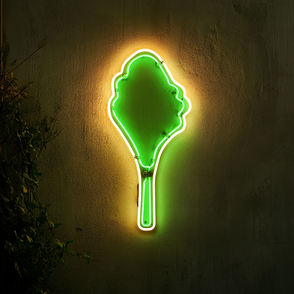 Fried Chicken Drumstick - Green Neon Sign, 18 Inches