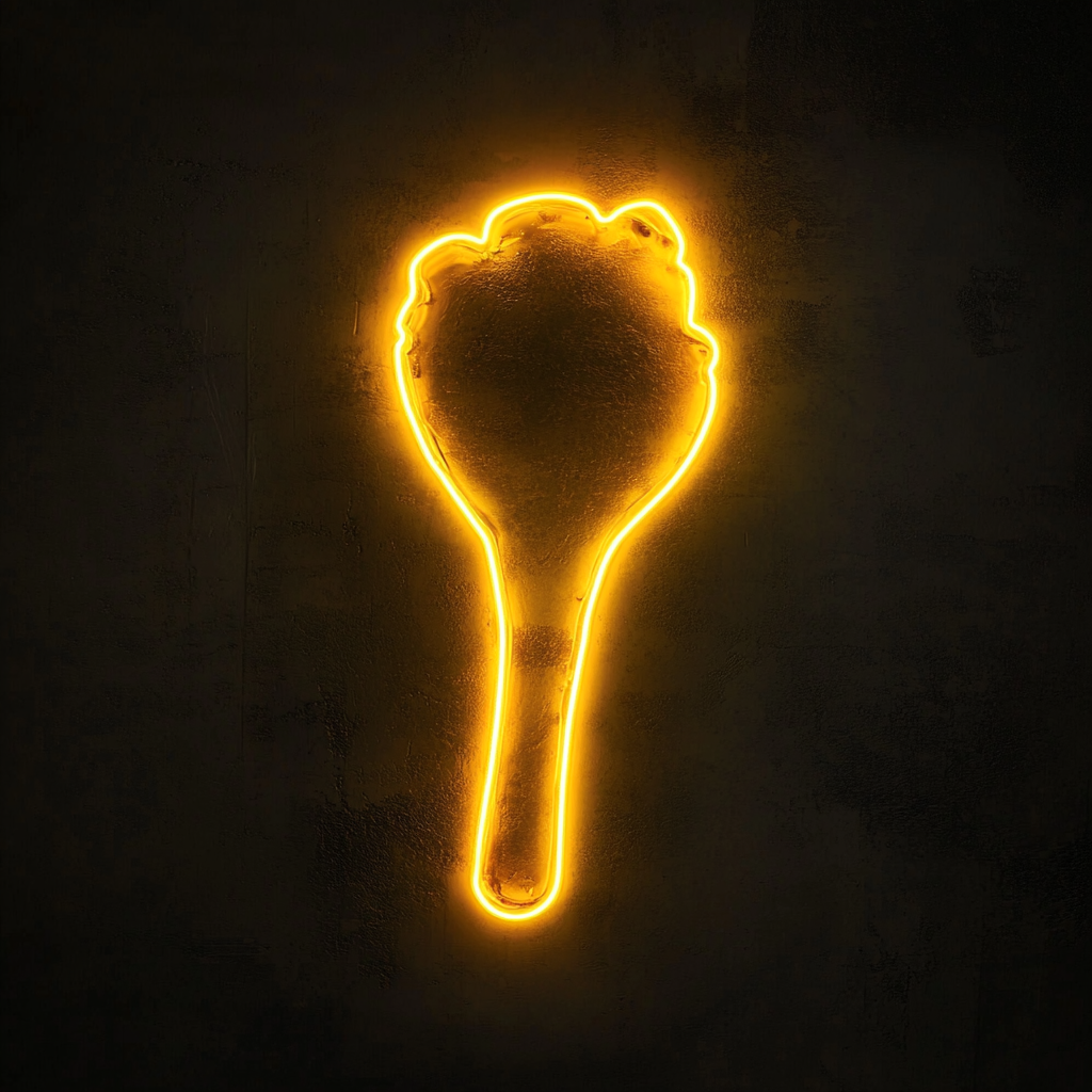 Fried Chicken Drumstick - Yellow Neon Sign, 18 Inches