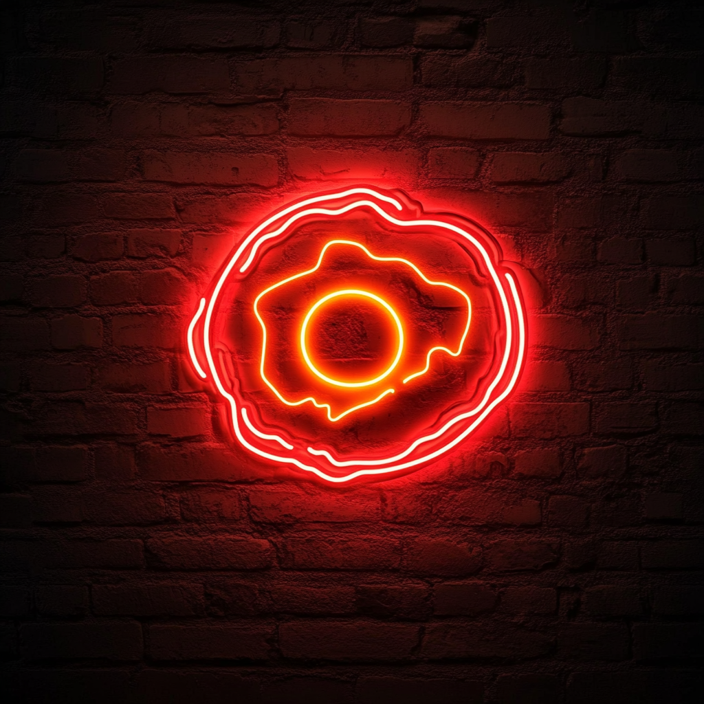 Fried Egg with Bacon - Red Neon Sign, 18 Inches