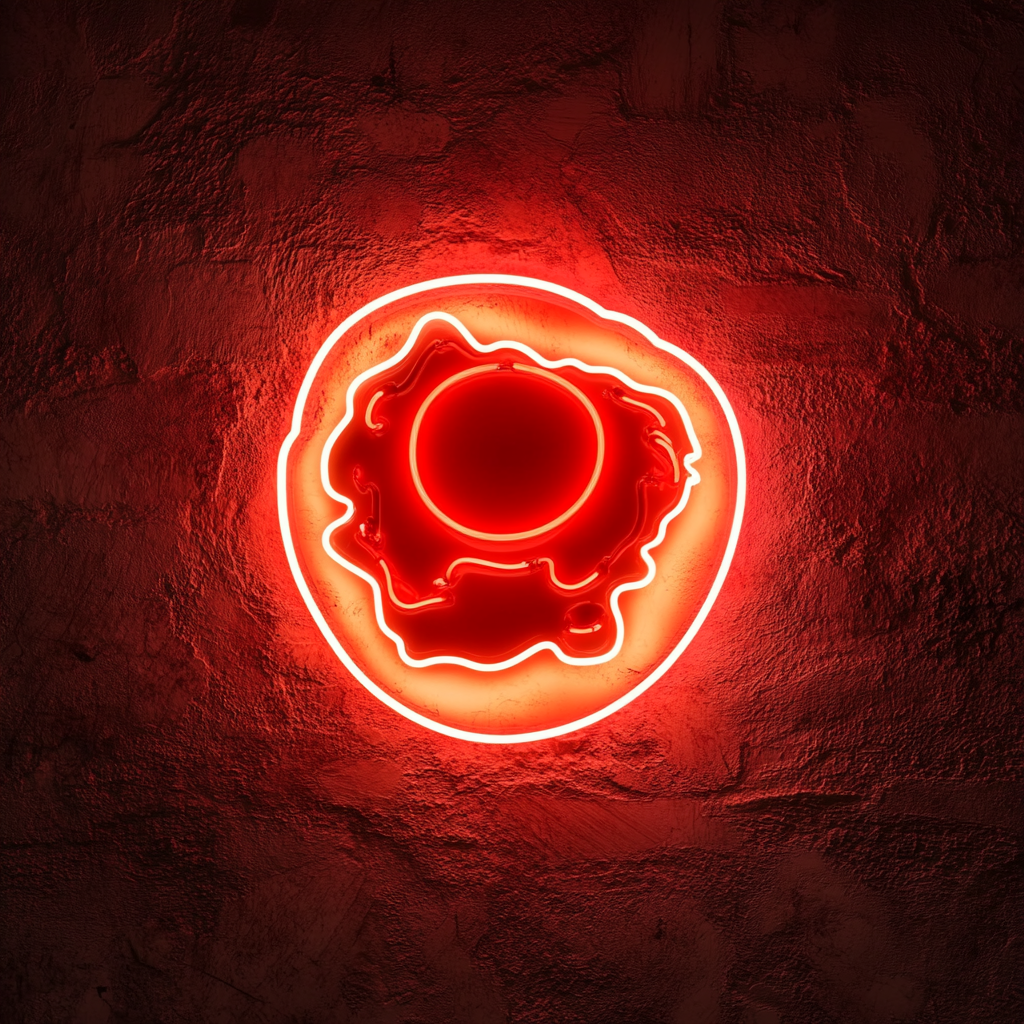 Fried Egg with Bacon - Red Neon Sign, 18 Inches