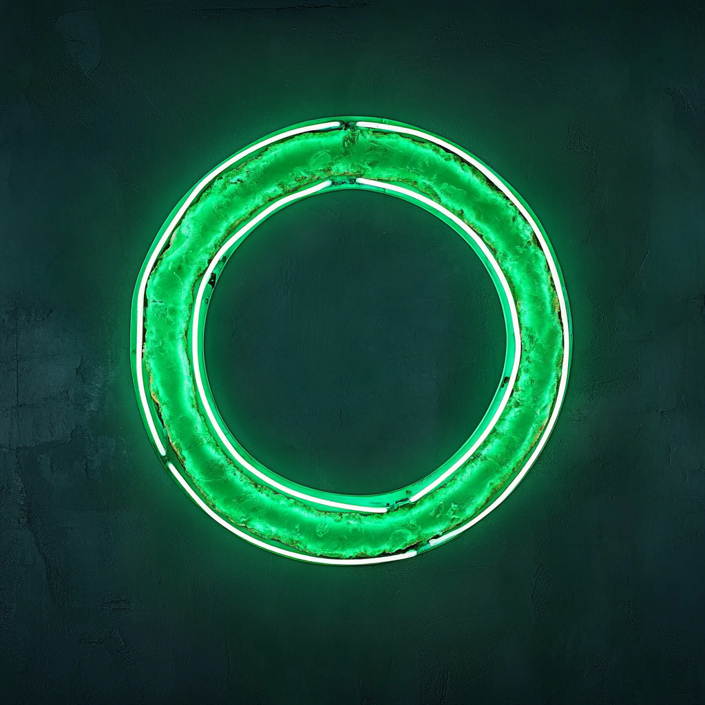 Fried Onion Rings - Green Neon Sign, 18 Inches