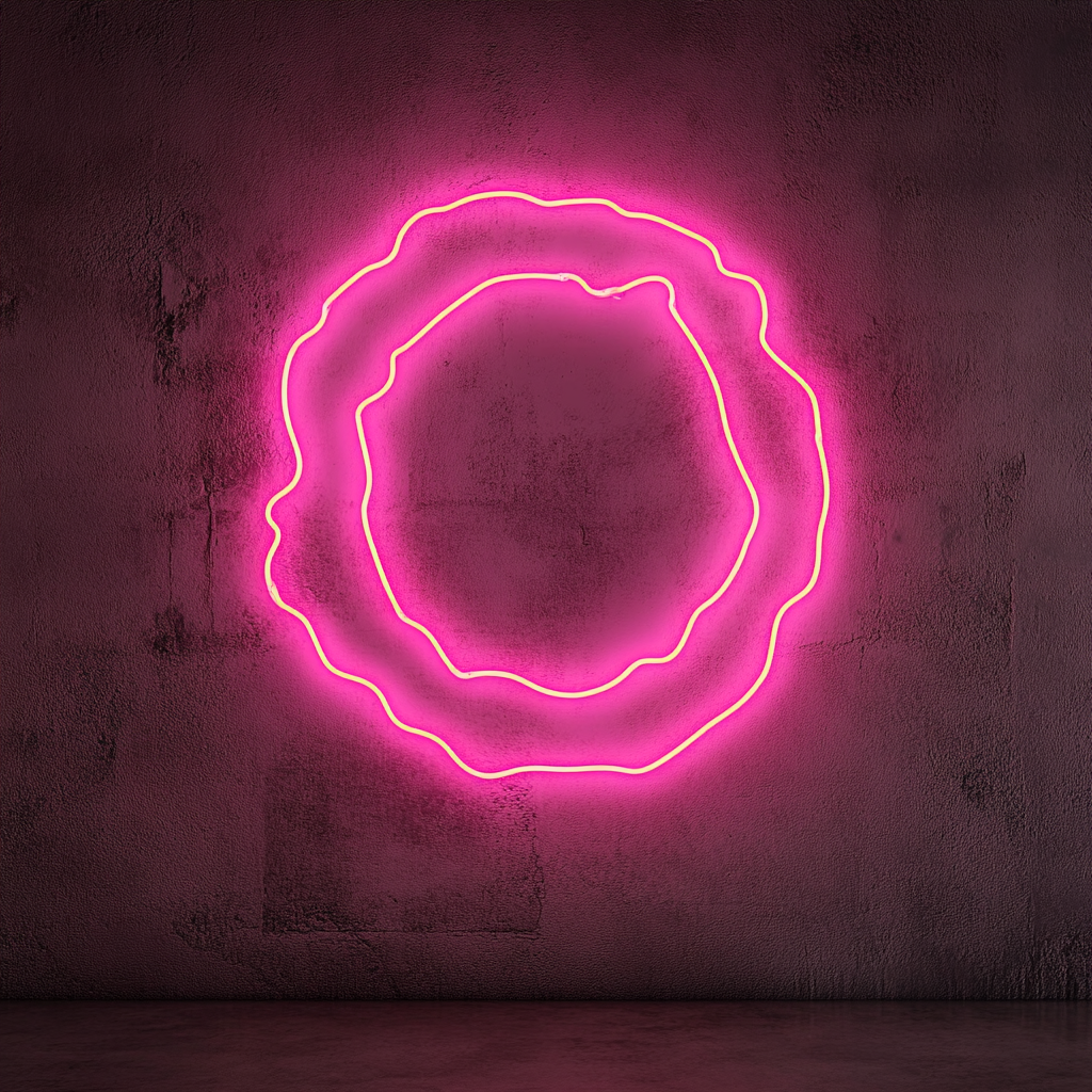 Fried Onion Rings - Pink Neon Sign, 24 Inches