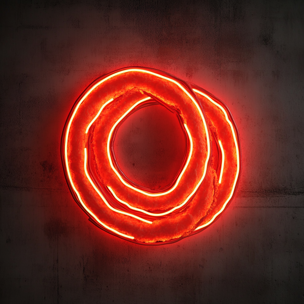 Fried Onion Rings - Red Neon Sign, 18 Inches