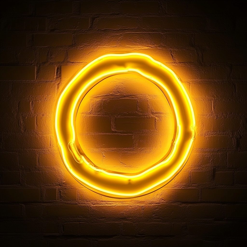 Fried Onion Rings - Yellow Neon Sign, 18 Inches