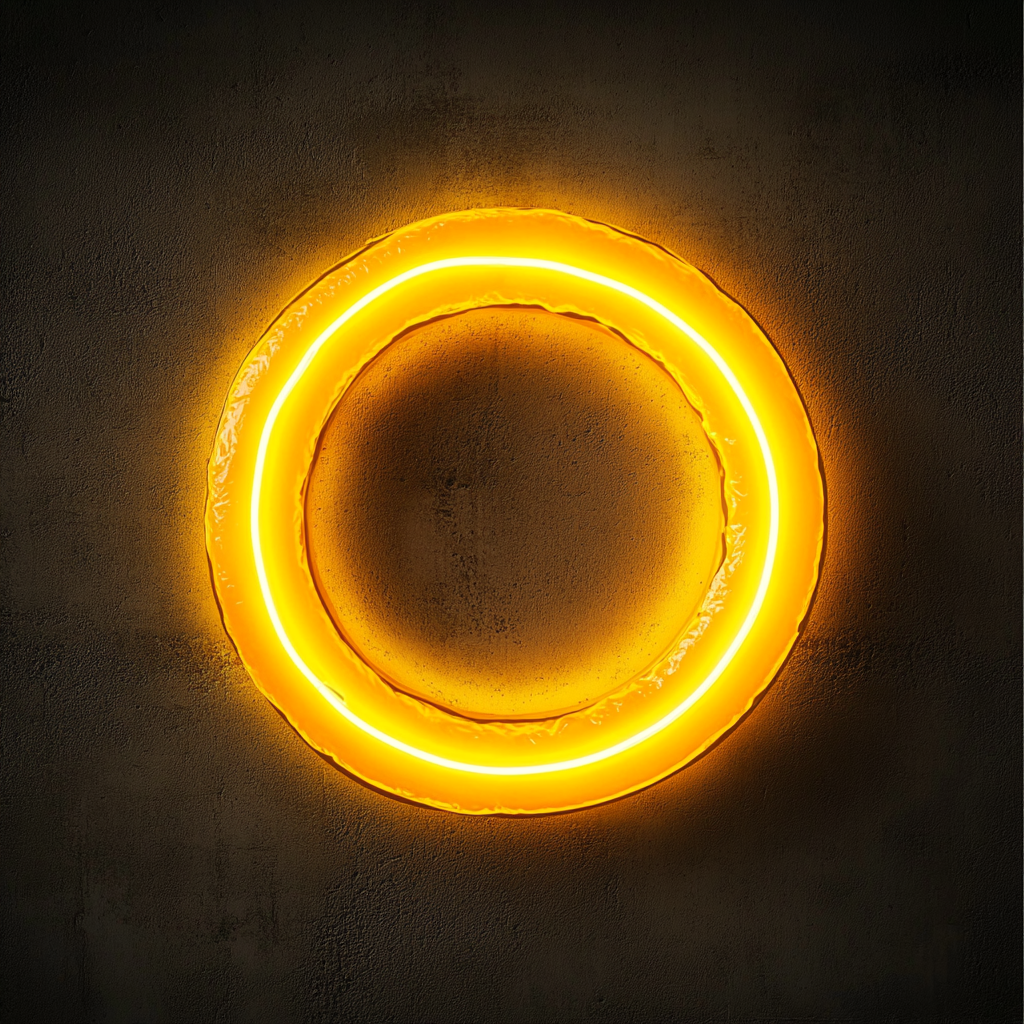 Fried Onion Rings - Yellow Neon Sign, 24 Inches