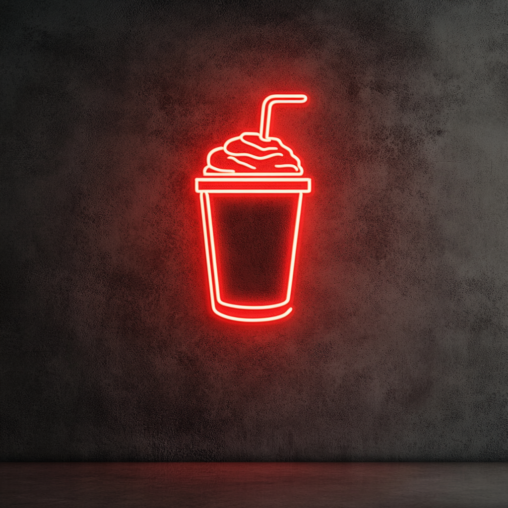 Frozen Coffee Drink - Red Neon Sign, 24 Inches
